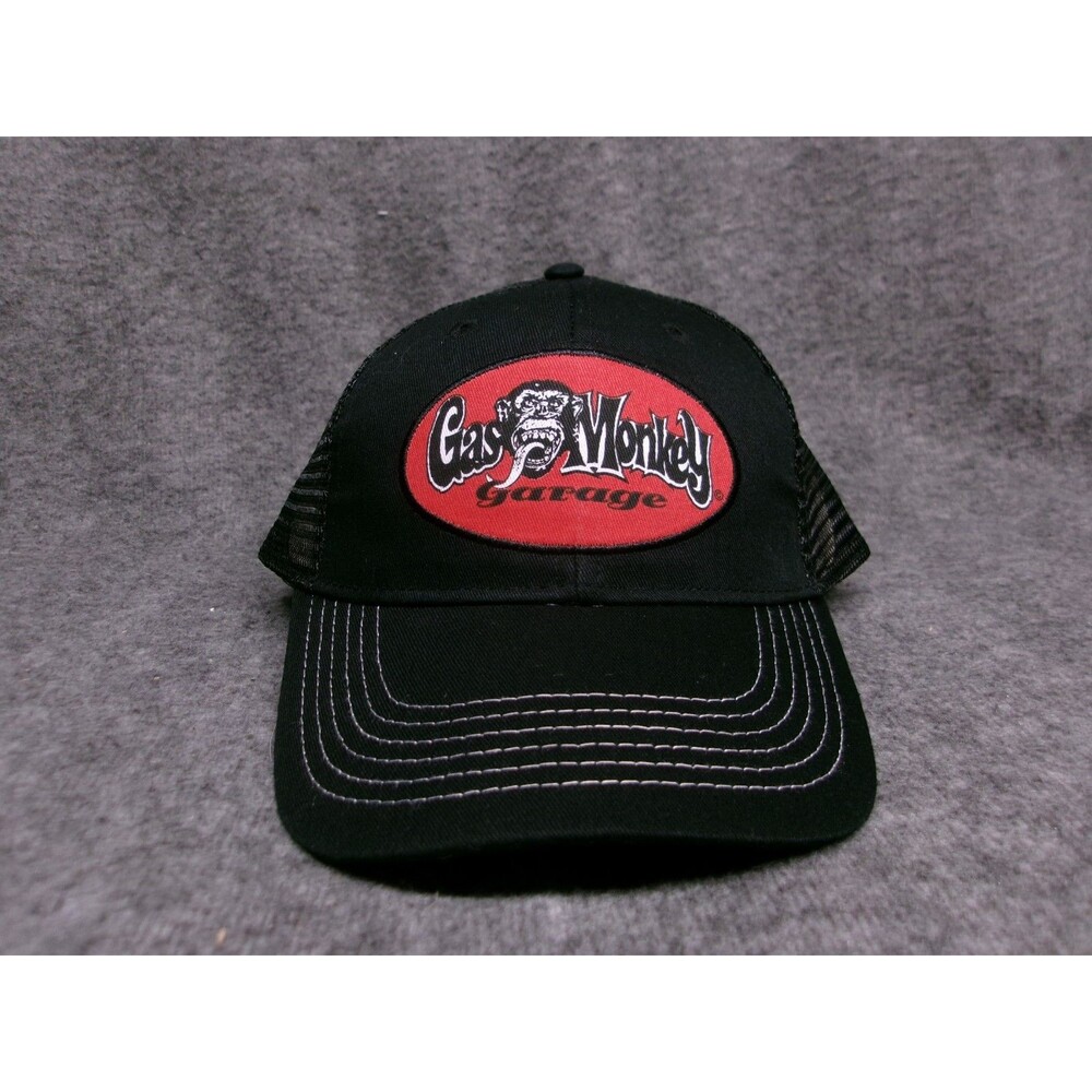 Gas Monkey Garage Hat Cap Strap Back Adjustable Adult Black Red Trucker Mesh